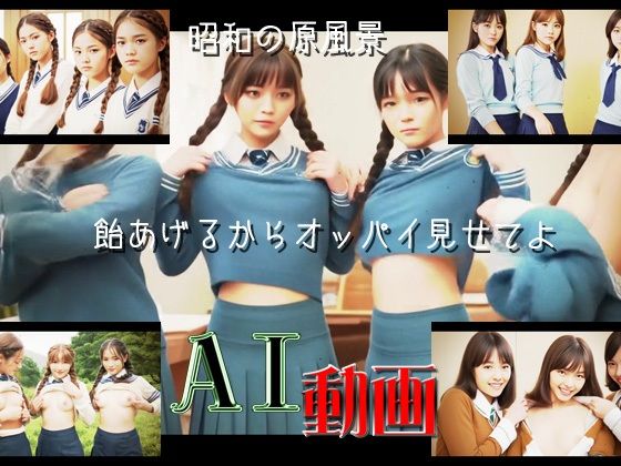 【エロ漫画】AI動画〜昭和の原風景〜飴あげるからオッパイ見せてよ