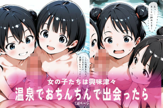 【エロ漫画】混浴温泉で堂々と勃起ちんちんを見せつけたら、可愛い女の子たちが寄ってきた──それぞれの反応