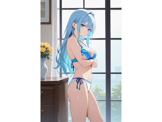 【エロ漫画】青髪美女