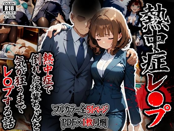 【エロ漫画】熱中症で倒れた後輩ちゃんをレ〇プする話