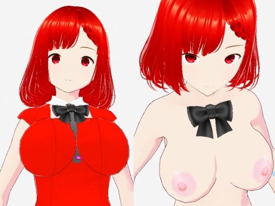 【エロ漫画】赤い美女（セリフなし  3DCGモデル  イラスト集）